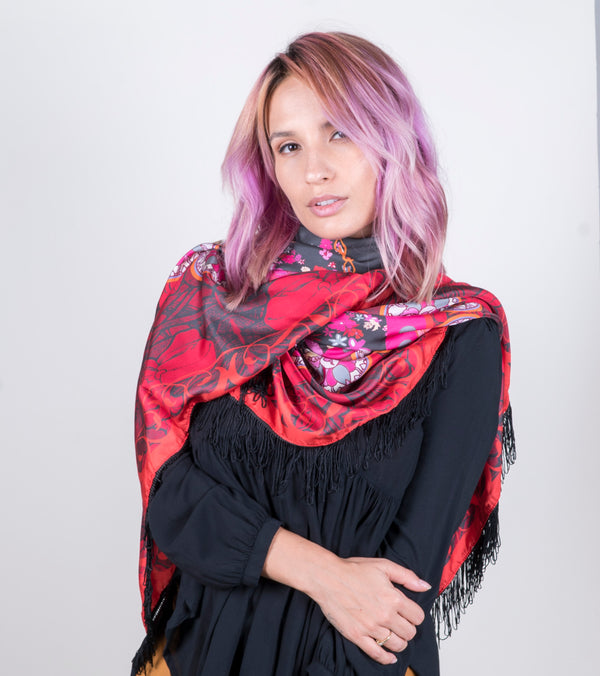 Bohemian Lava Red Scarf