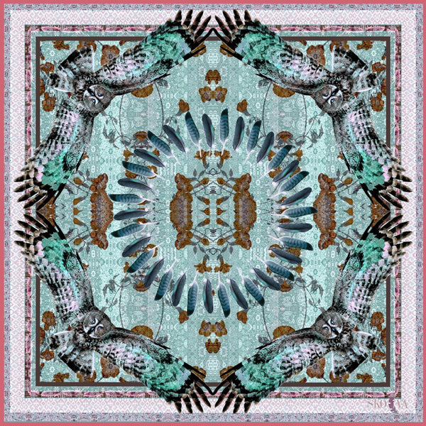 MAJESTIC OWL SCARF, BLUE
