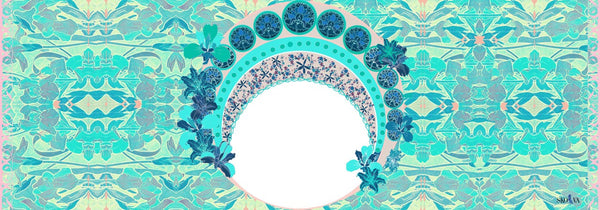 Mucha Turquoise Silk Shawl